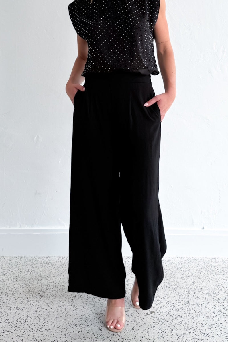 Crepe Dressy Pants - Black