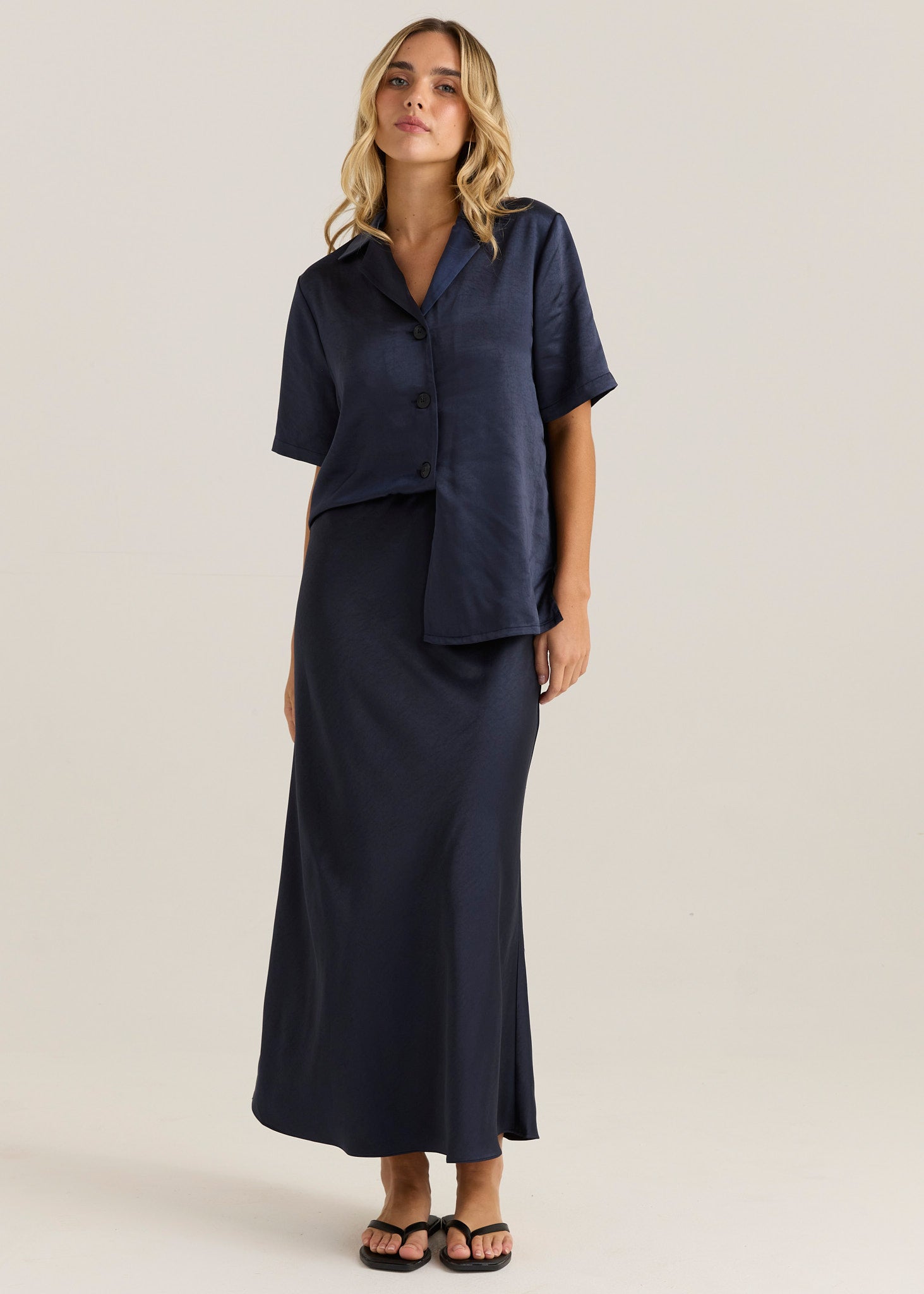 Jasper Slip Skirt - Navy