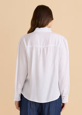 Lucille Lyocell Pleated Shirt - White