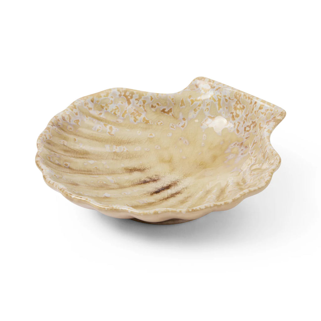 Scallop Sand Glazed Dish