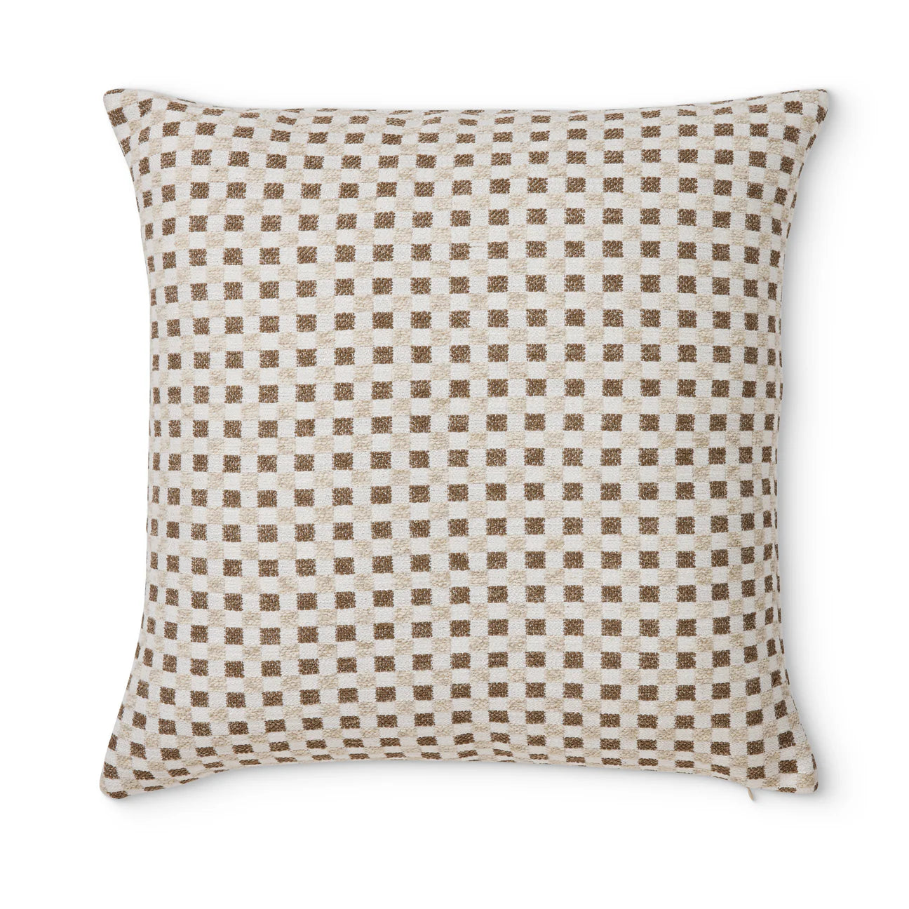 Checkers Cushion 50cm - Beige/Coffee