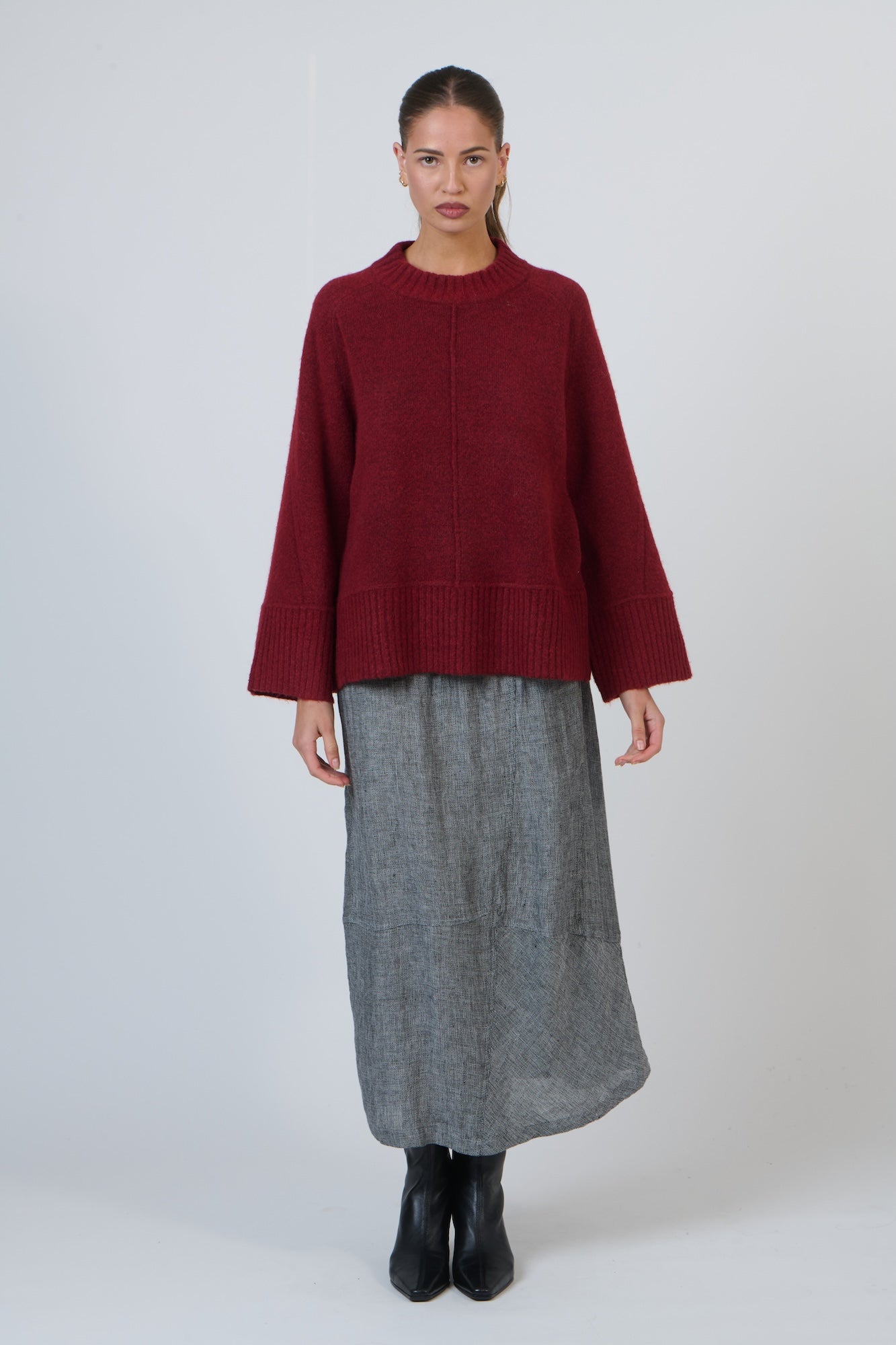 Seam Detail Knit - Oxblood