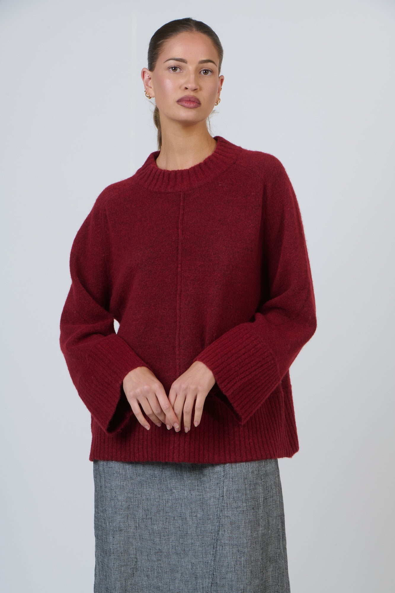 Seam Detail Knit - Oxblood