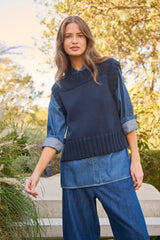 Knit Vest - Ink