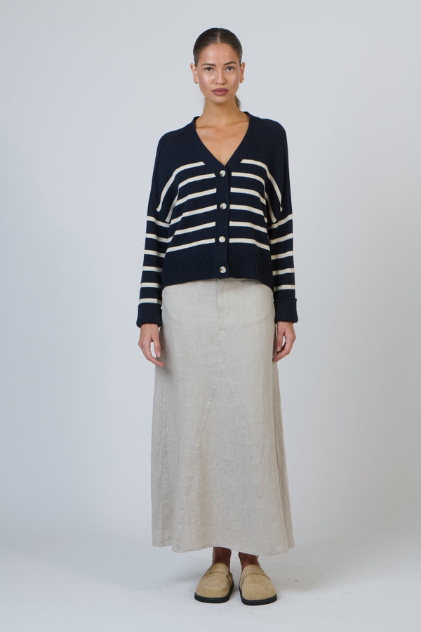 Striped Cardigan - Ink Mix