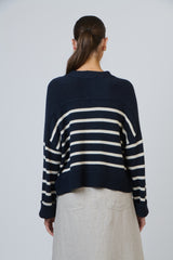 Striped Cardigan - Ink Mix