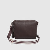 Daisy Stripe Crossbody Bag - Chocolate