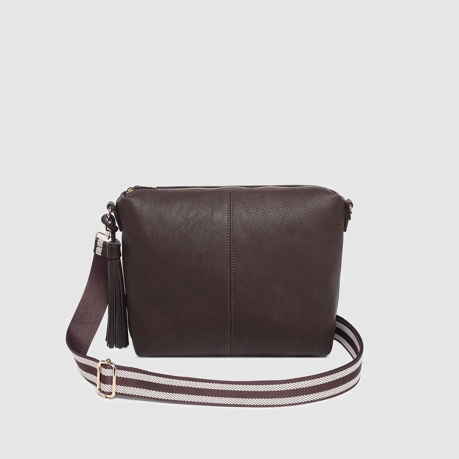 Daisy Stripe Crossbody Bag - Chocolate