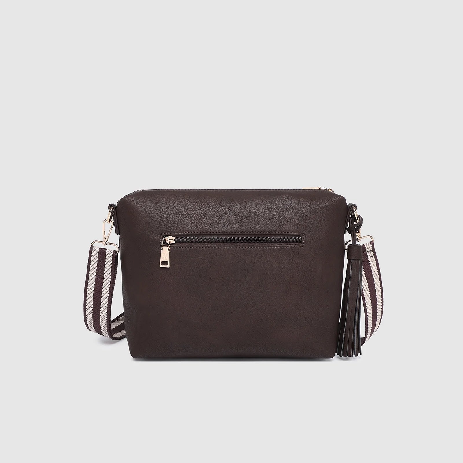 Daisy Stripe Crossbody Bag - Chocolate