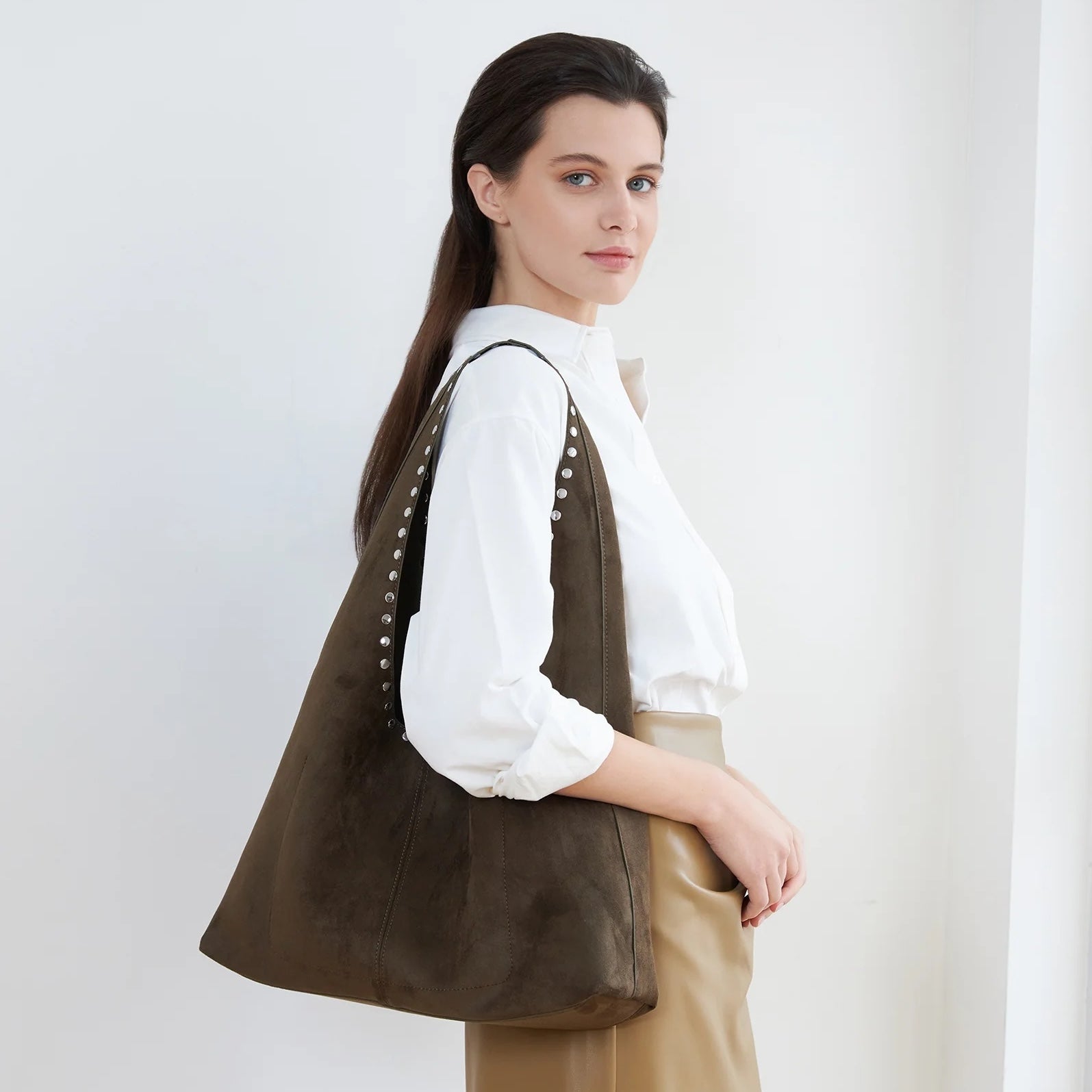 Hailey Suedette Shoulder Bag -