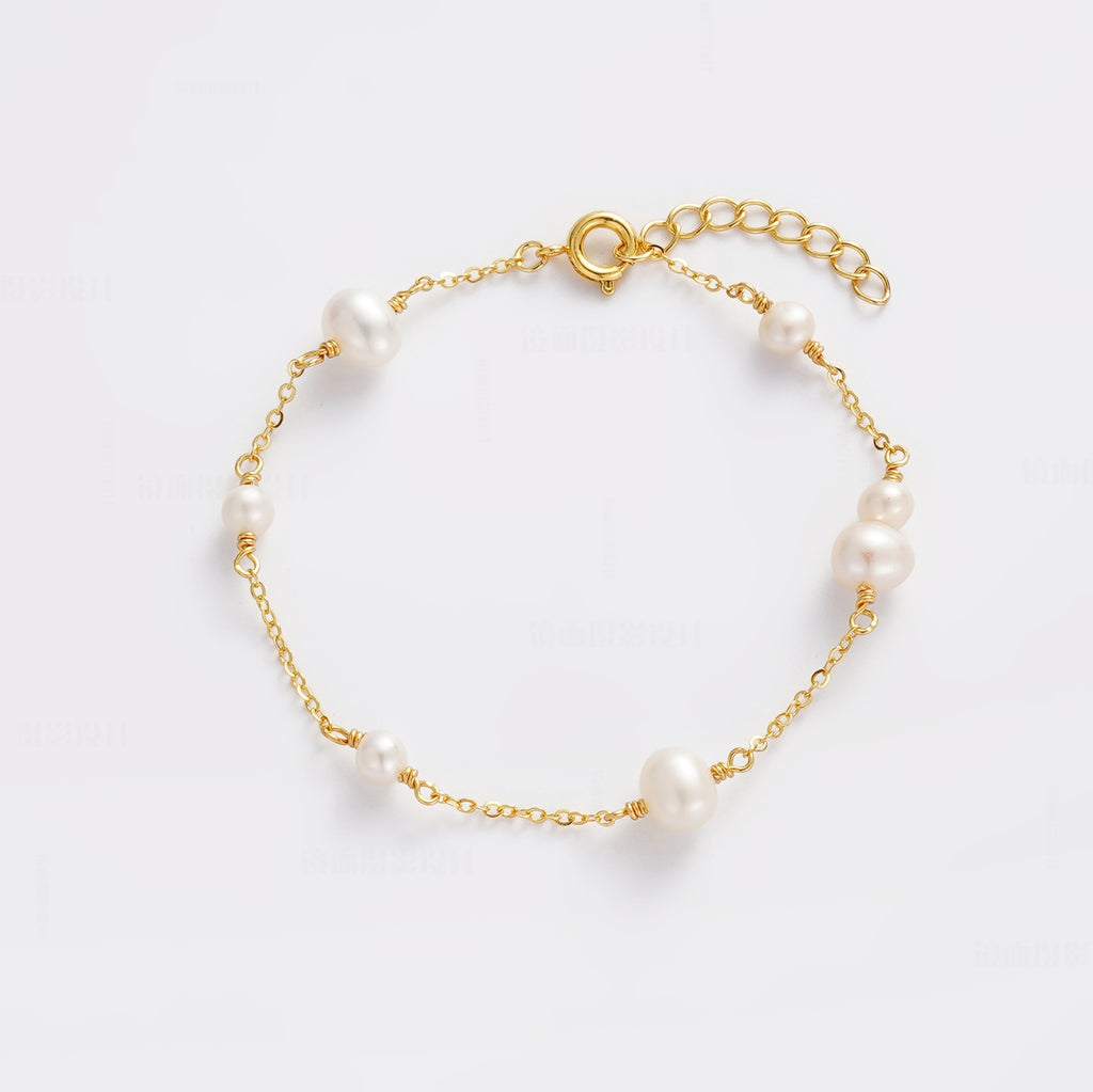 Luna Pearl Bracelet - Gold