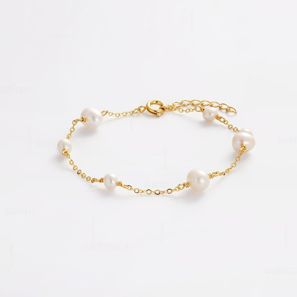 Luna Pearl Bracelet - Gold