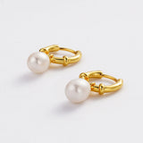 Tessa Pearl Hoop Earring - Gold