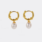 Tessa Pearl Hoop Earring - Gold