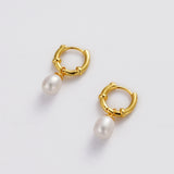 Tessa Pearl Hoop Earring - Gold