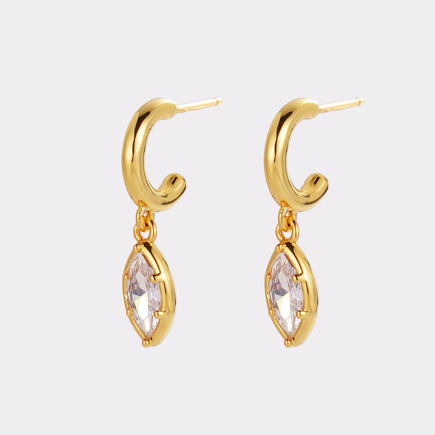 Eden Crystal Hoop - Gold