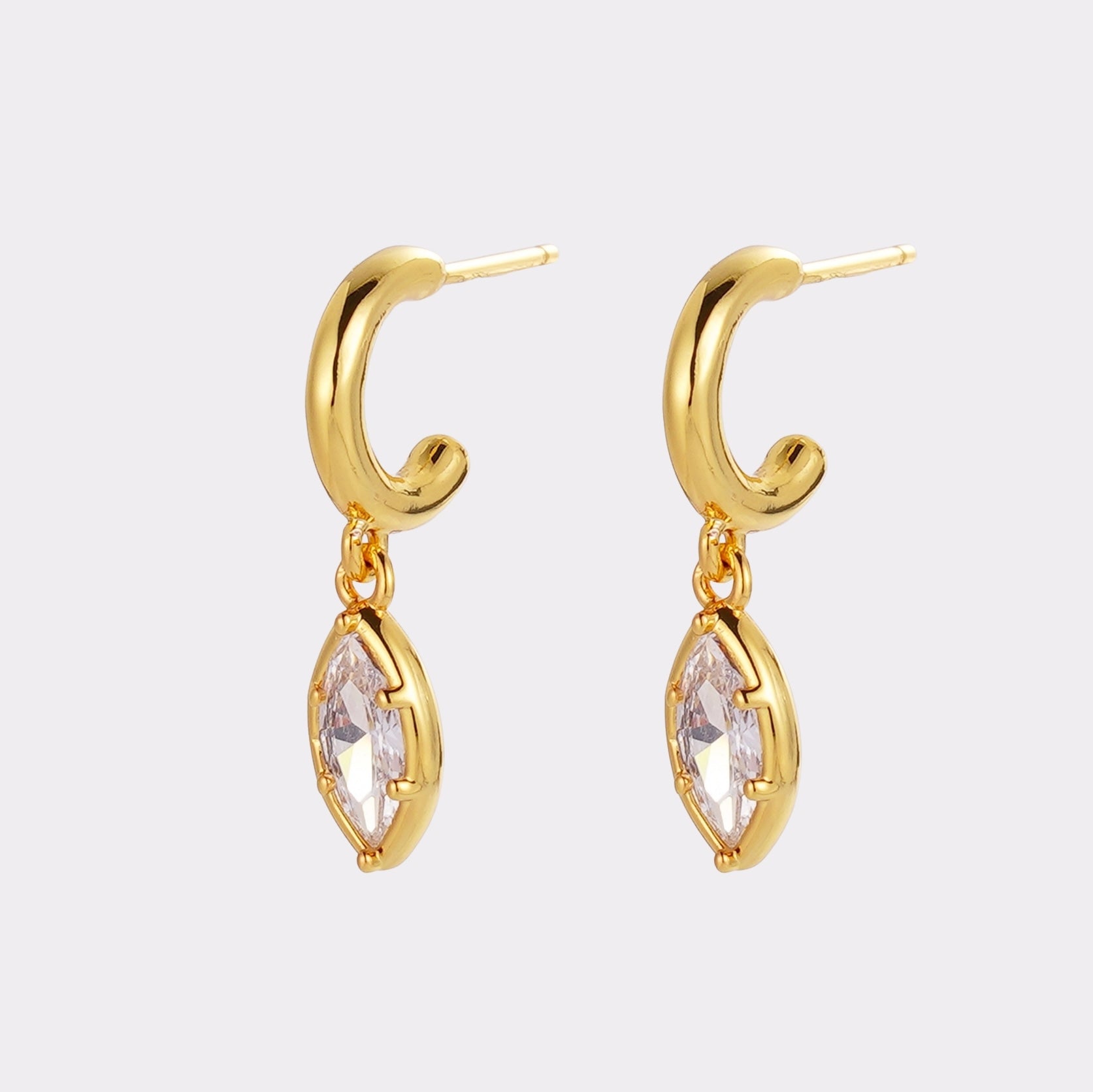 Eden Crystal Hoop - Gold