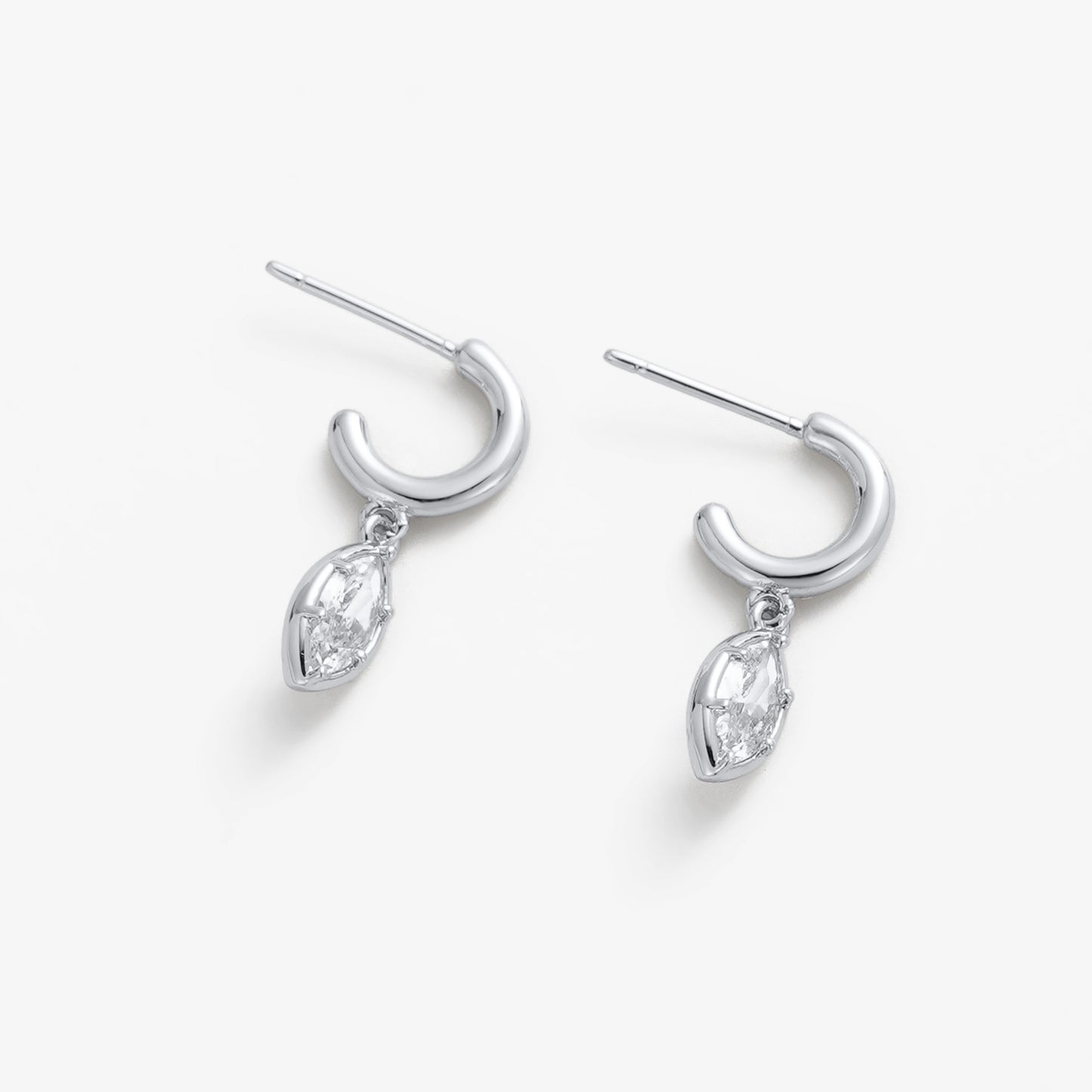 Eden Crystal Hoop - Silver