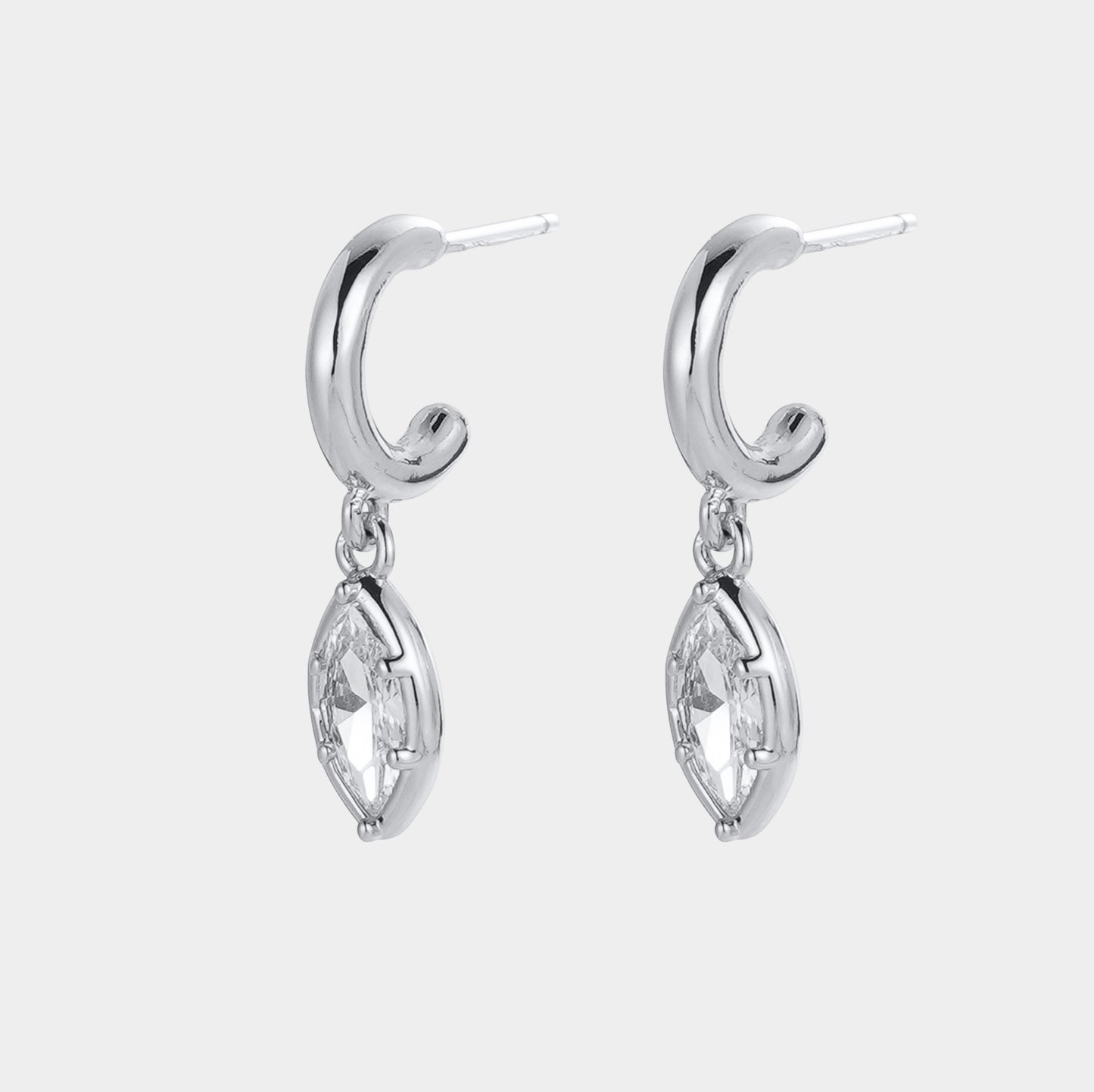 Eden Crystal Hoop - Silver