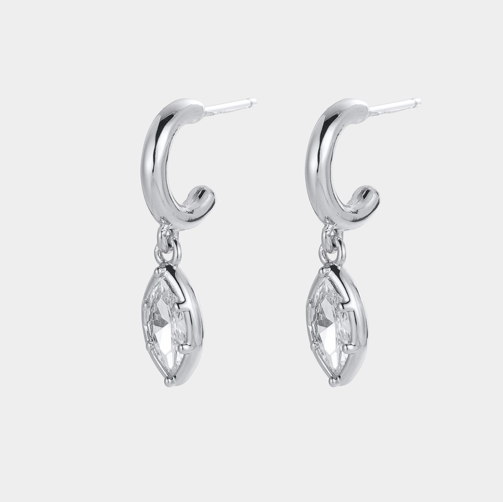 Eden Crystal Hoop - Silver
