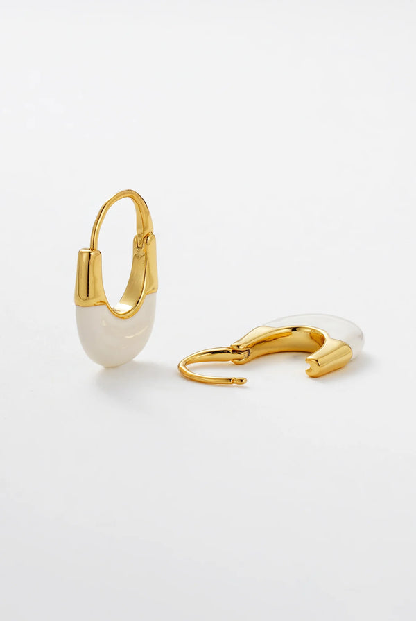 Stefi Hoop - White/Gold