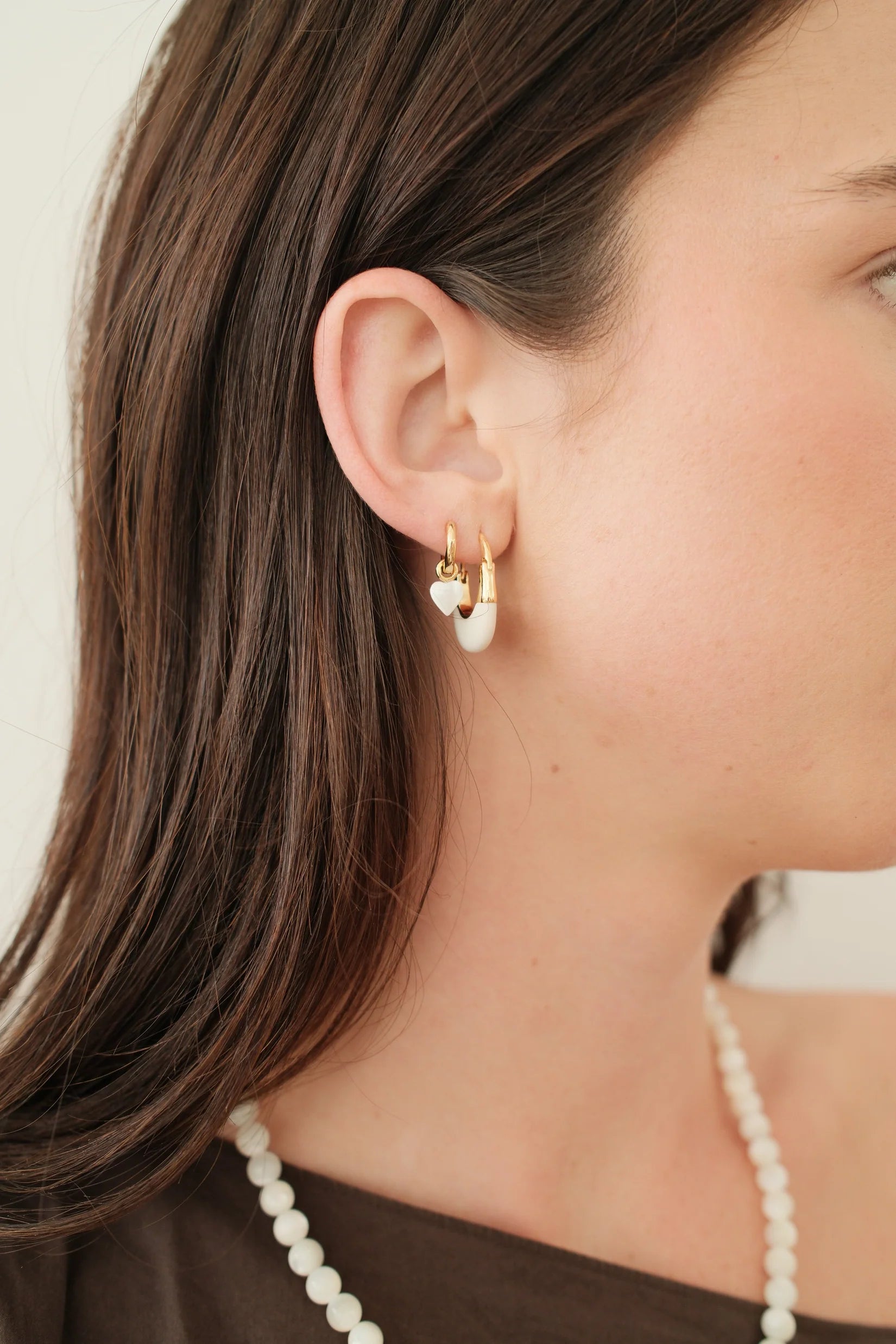 Stefi Hoop - White/Gold