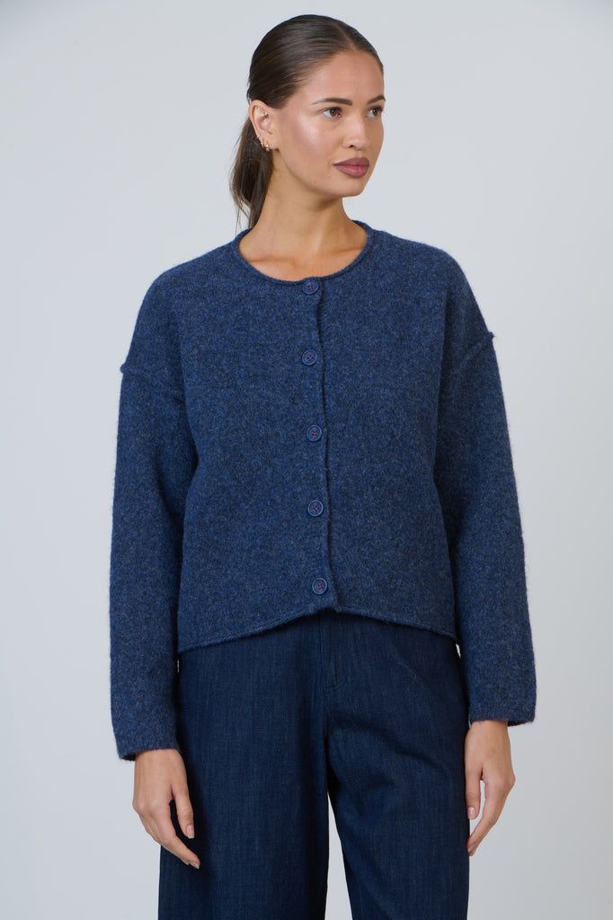 Button Up Cardigan - Bluestone