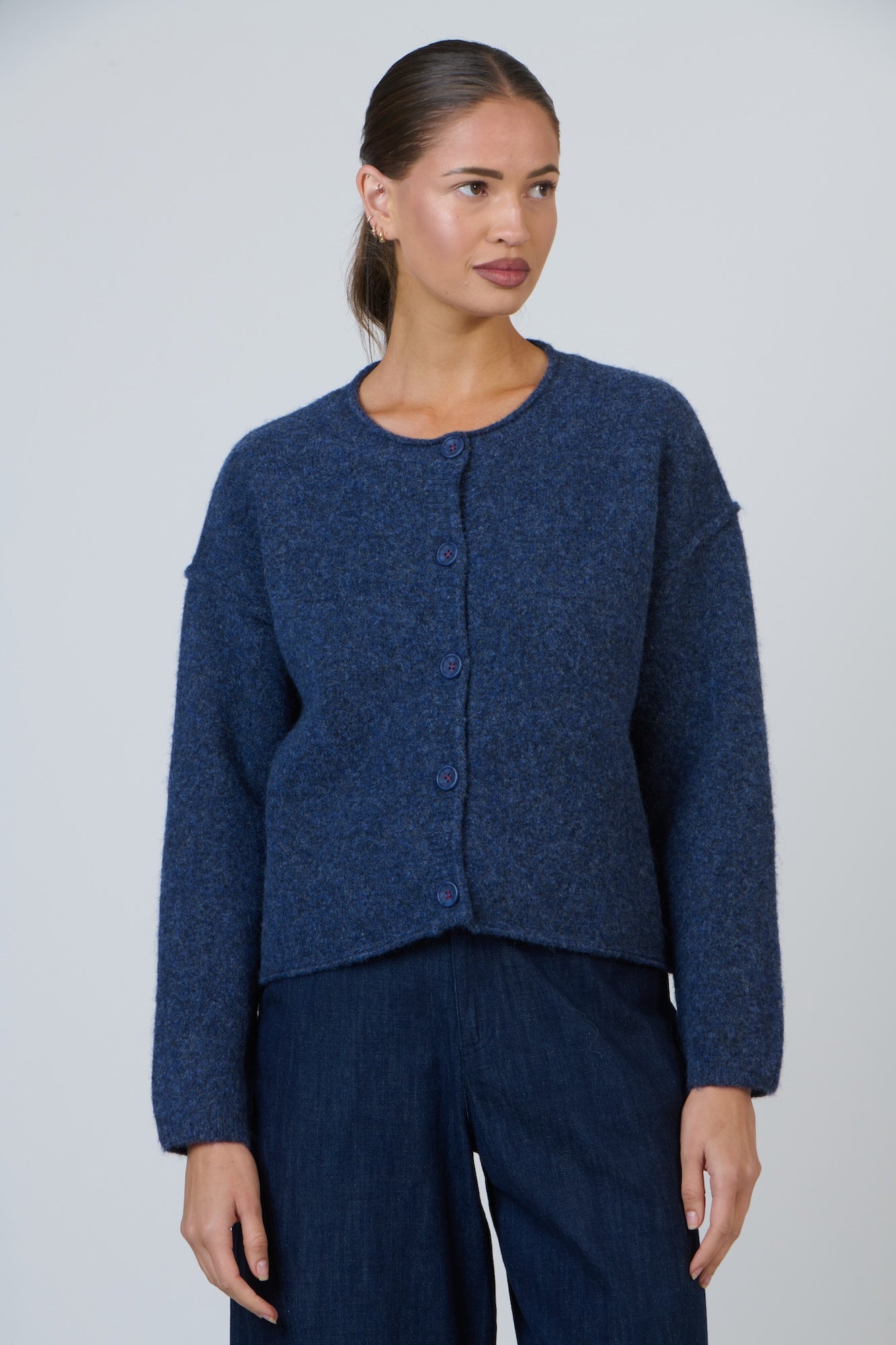 Button Up Cardigan - Bluestone