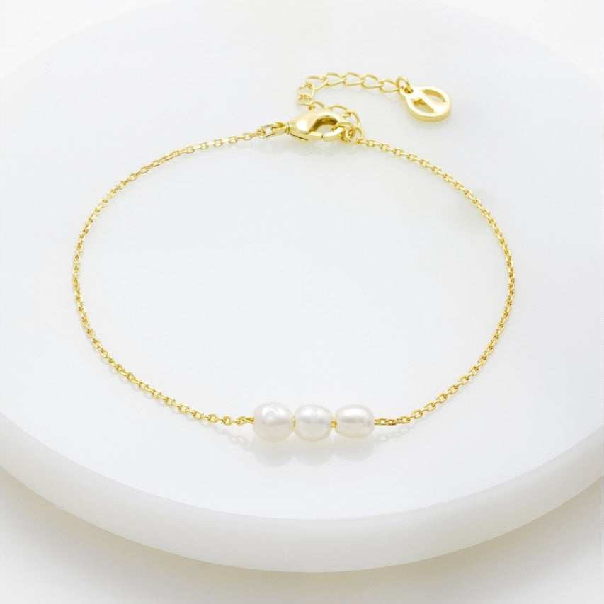 Mini Pearl Bracelet - Gold