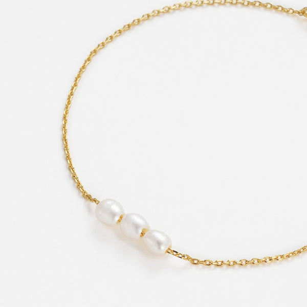 Mini Pearl Bracelet - Gold