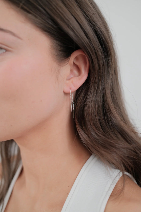 Ivy Thread Earring - Silver
