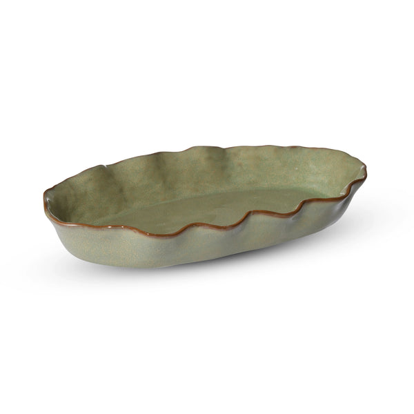 Marseille Oval Dish - Wavy Green