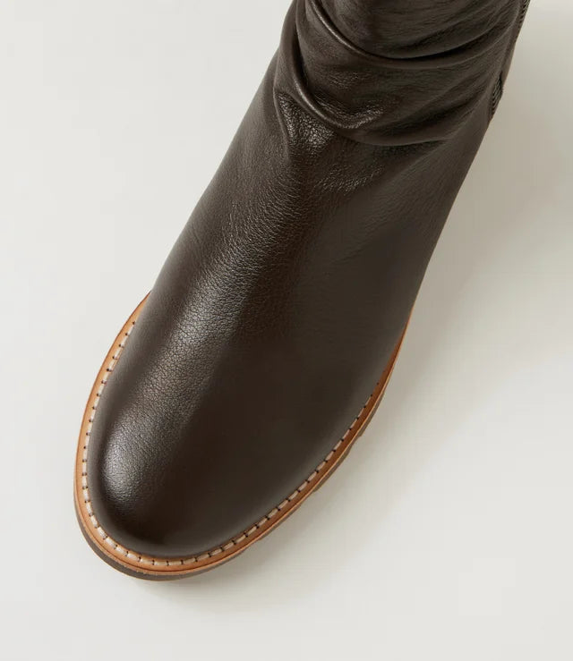 Dixeya Leather Ankle Boot - Chocolate