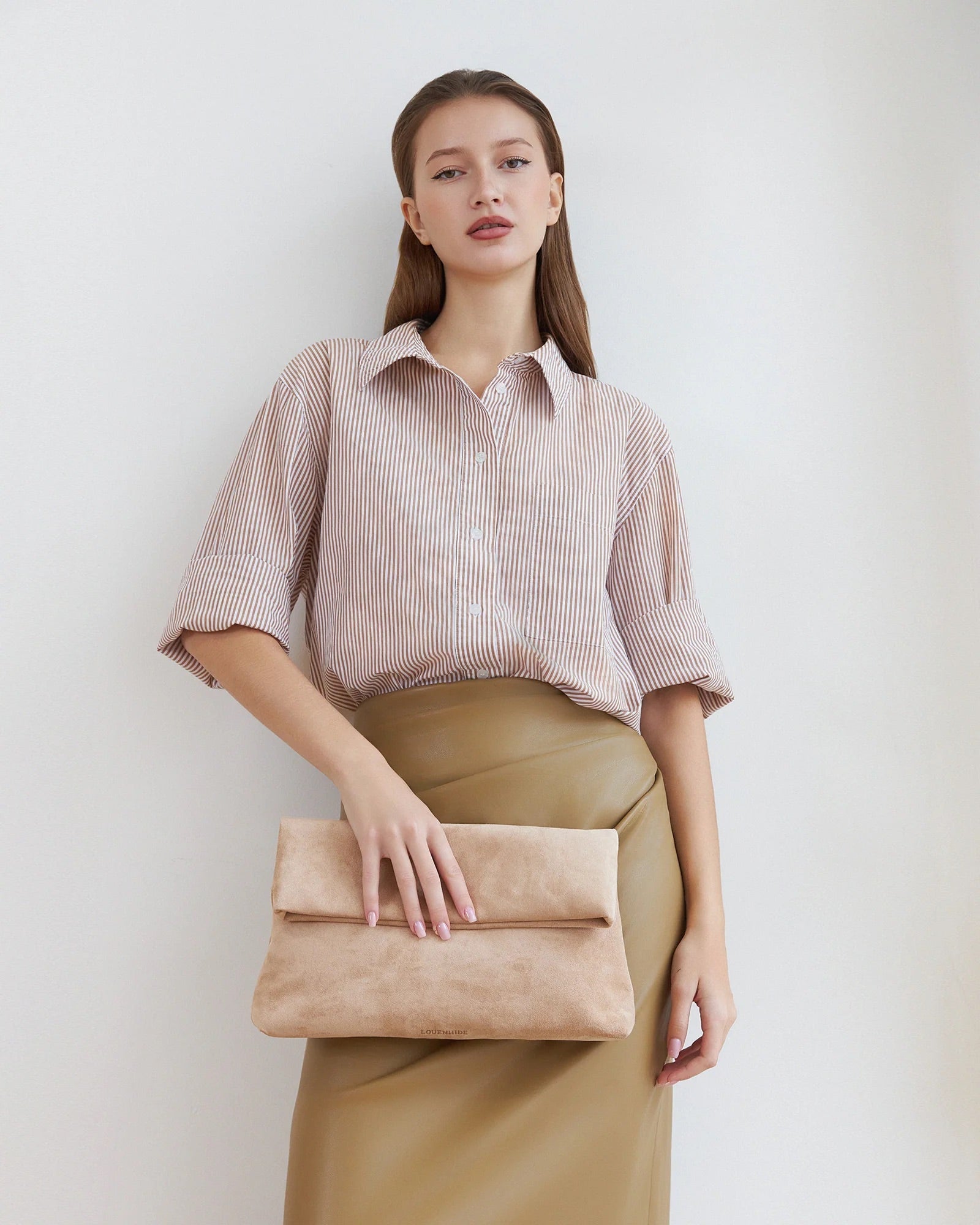 Luka Suedette Clutch - Blonde