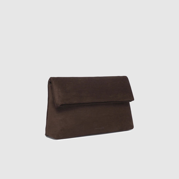 Luka Suedette Clutch - Chocolate
