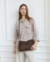 Luka Suedette Clutch - Chocolate