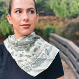 Silk Scarf - Paisley Green