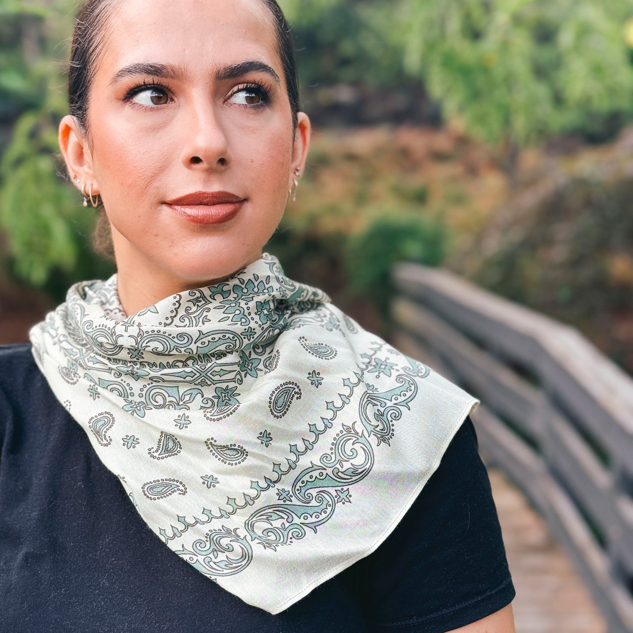 Silk Scarf - Paisley Green