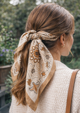 Silk Scarf - Paisley Coffee