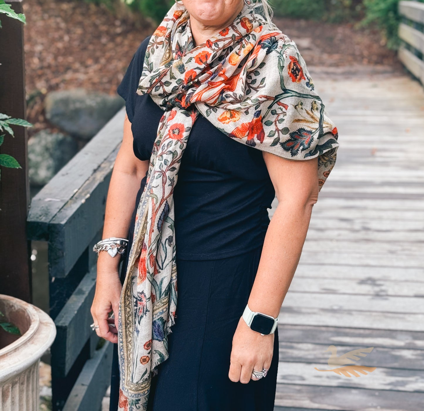 Merino Wool Scarf - Tree of Life