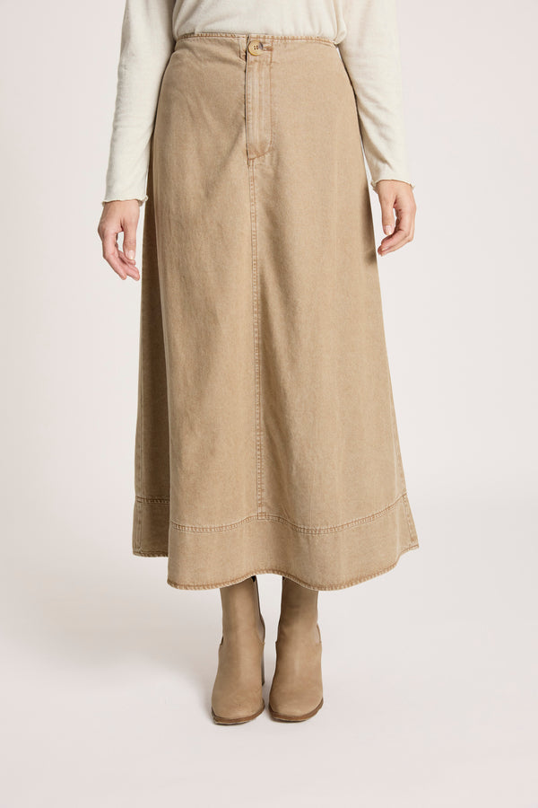 Bodhi Denim Skirt - Fawn