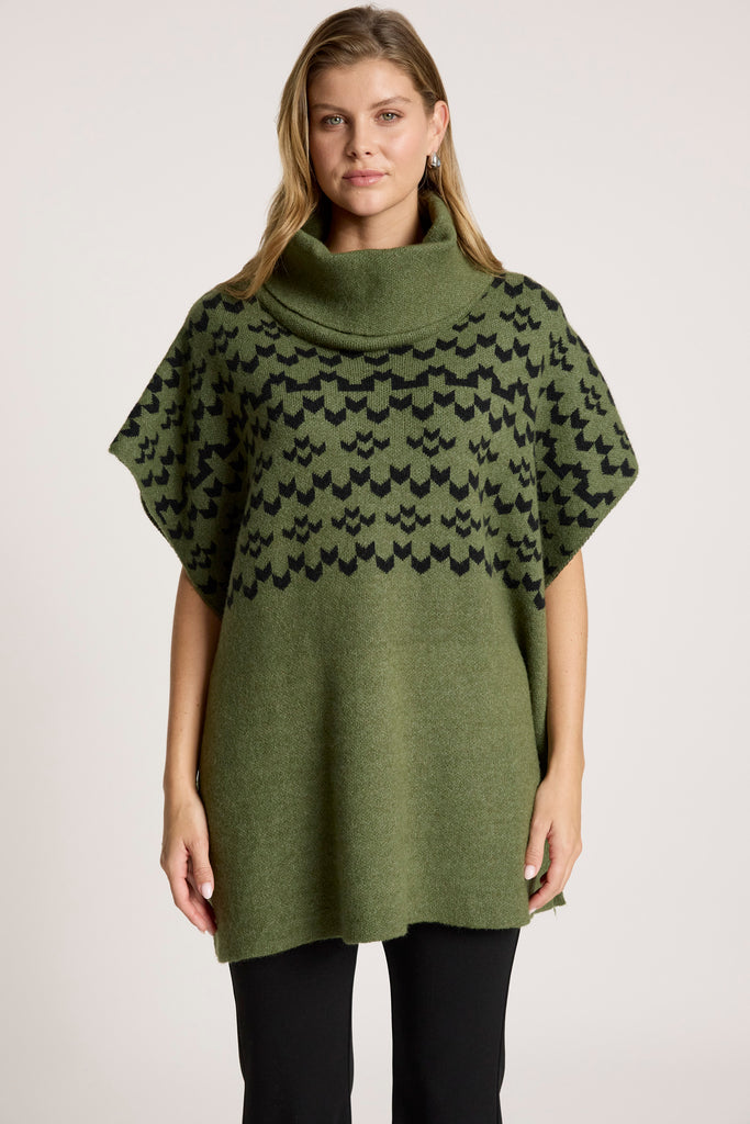 Masaai Poncho OS - Pampas/Black