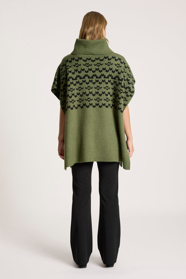 Masaai Poncho OS - Pampas/Black