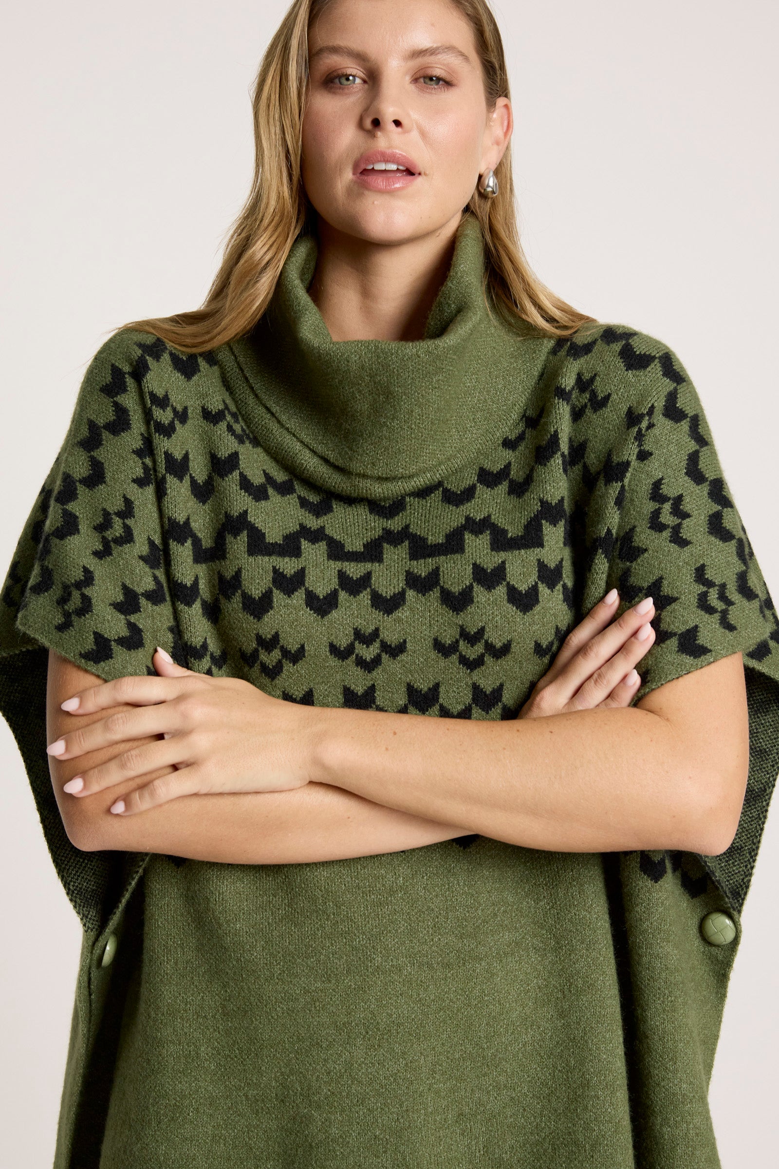 Masaai Poncho OS - Pampas/Black