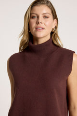 Zala Knit Vest - Mahogany