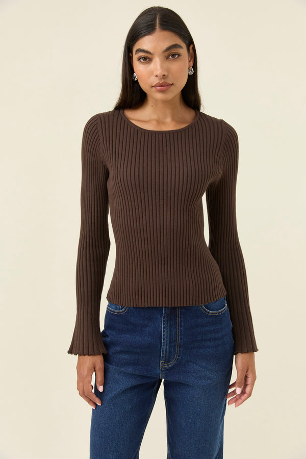 Darby Knit Top - Chocolate