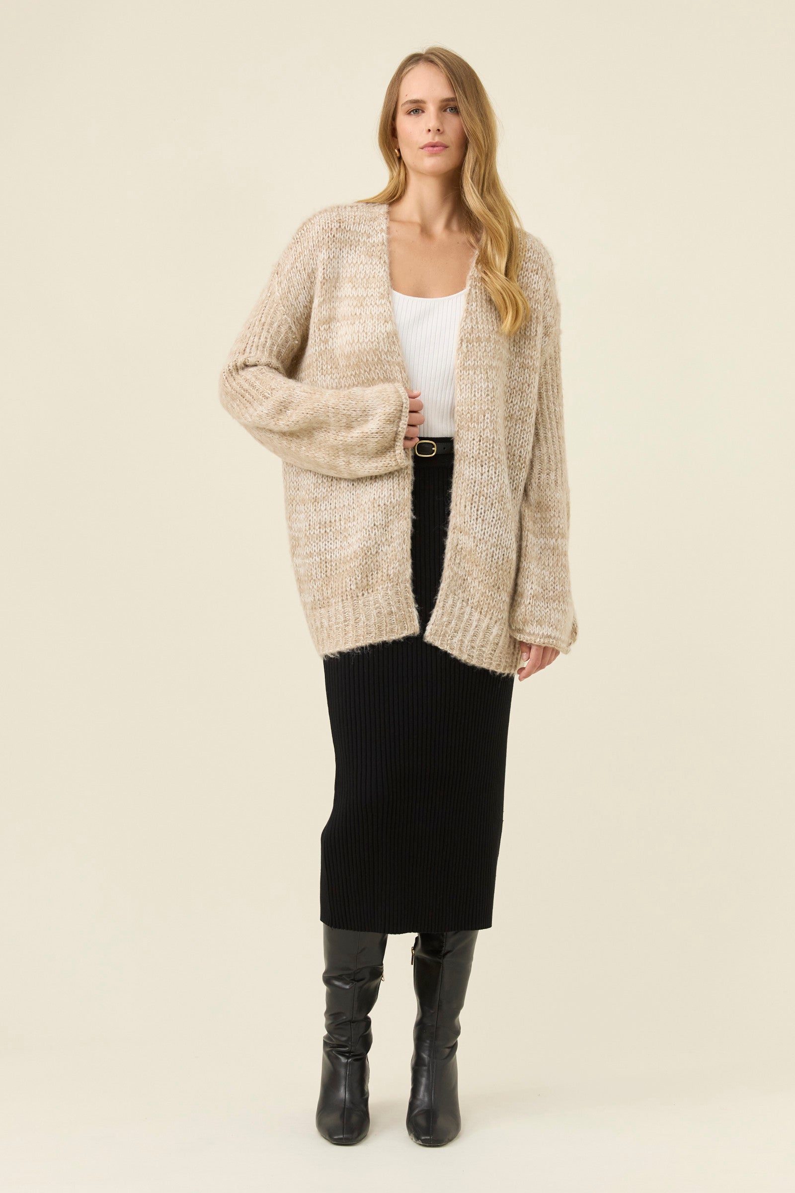Pallas Relaxed Cardigan OS - Stone