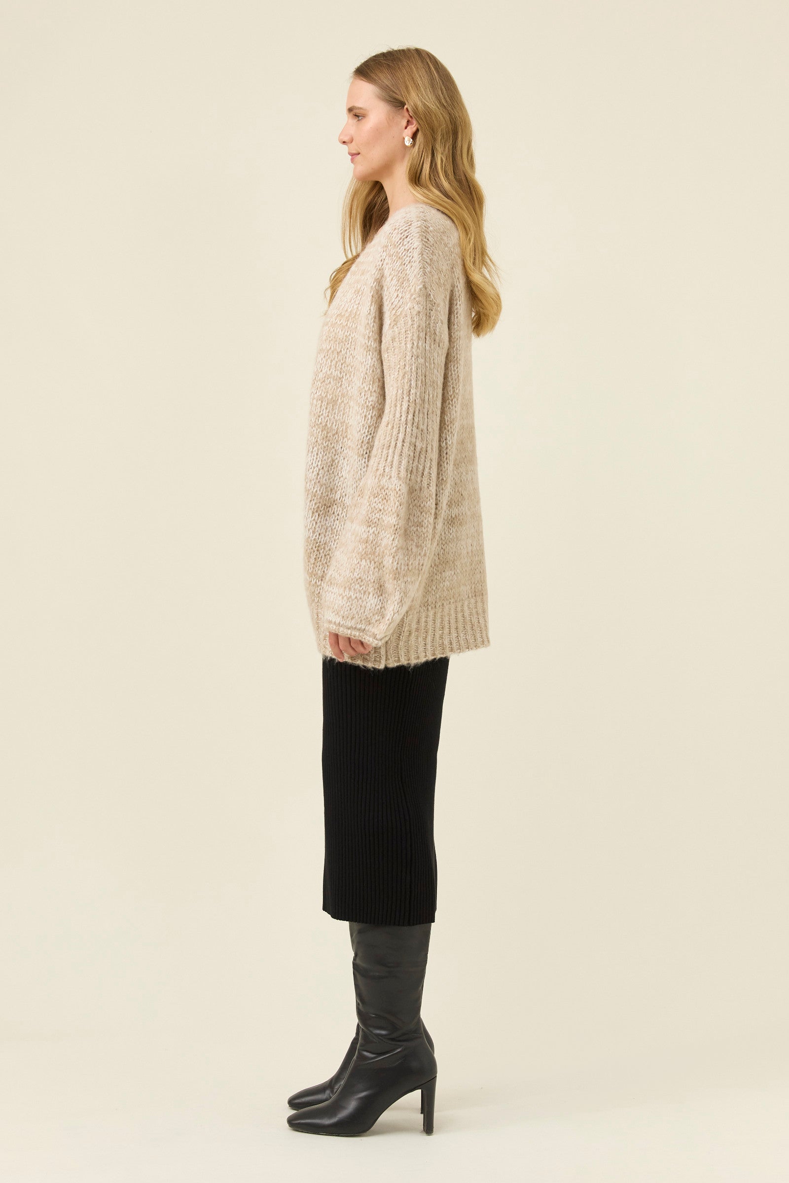 Pallas Relaxed Cardigan OS - Stone