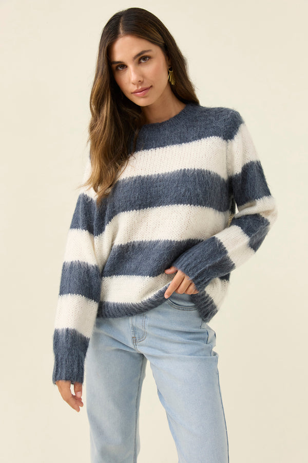 Pallas Stripe Jumper - Navy