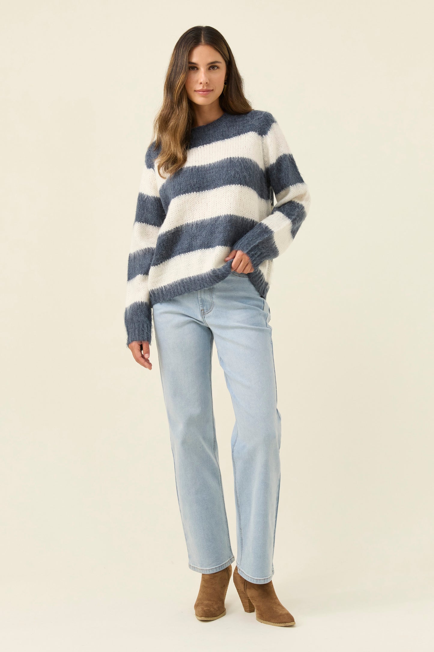 Pallas Stripe Jumper - Navy